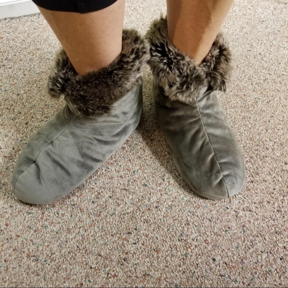 Faux mink booties
